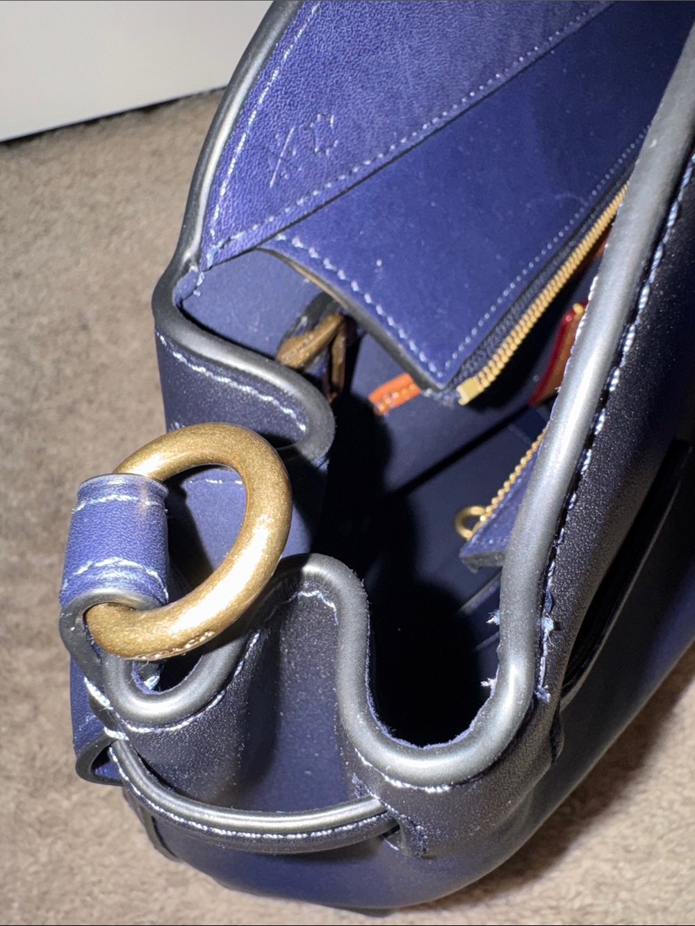 Coach Navy Leather Satchel - Picture 6 of 15
